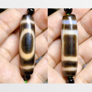 Dzi bead thiên địa hàng A chất già thiên châu vuông tròn thân dài