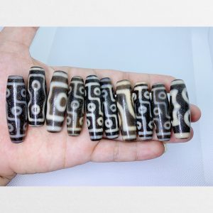 Tổng hợp dzi bead hàng B chất đá già gồm 9 mắt 3 mắt 7 mắt 2 mắt vân mắt rõ nét