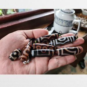 7 viên đá dzi bead thân ngọc hàng A hiếm gặp chất lượng vân đẹp