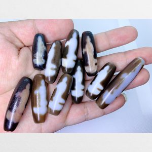 Dzi bead tổng hợp đá thiên châu khảm vân Quán Âm Bồ Tát