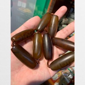 Mã não khảm hàng cũ dzi 9 mắt chất già đã mờ vân