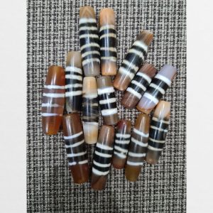 14 viên chong dzi bead các sọc hàng chung dzi sọc trắng mã não chất lượng nhất