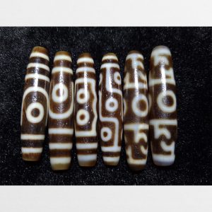 Dzi bead 6 viên thiên châu chất lượng hàng oil nhiều dầu bóng láng chất đẹp