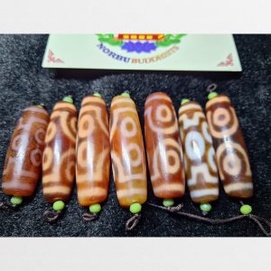 7 viên đá dzi bead thiên châu 7 mắt thân ngọc hàng A tuyển đẹp và chất lượng