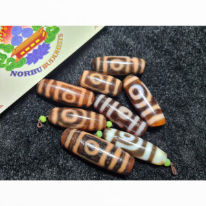 8 viên dzi bead thiên châu 2 mắt thân mã não ngọc cỡ nhỏ chất đẹp tuyển chọn