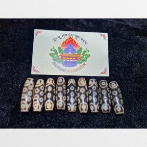 9 viên đá dzi bead 21 mắt hàng B chất đẹp cỡ ngắn dễ mix vòng tay đeo cổ