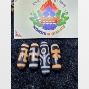 Đá dzi thiên châu chữ vạn đôi chữ vạn 1 mắt 6 mắt mai rùa và bảo bình cỡ ngắn có chu sa