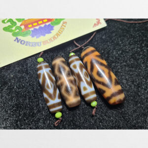 Dzi bead 4 viên thiên châu vân kim cang các cỡ chất mã não ngọc