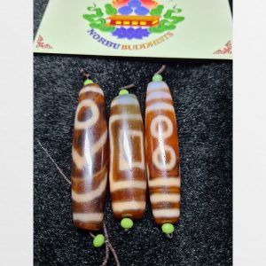 Dzi bead thiên châu 2 mắt thiên địa đôi và 5 mắt thân mã não ngọc