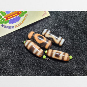 Dzi bead thiên địa 4 viên thân ngọc cỡ nhỏ chất đẹp