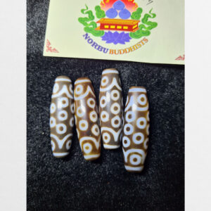 4 viên dzi bead 21 mắt thân ngọc cỡ nhỏ chất đẹp mắt to tròn nét tuyển chọn hiếm gặp