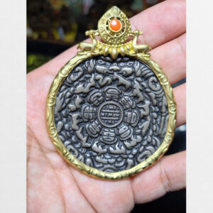 Cửu cung Văn Thù Bát Quái Melong cỡ lớn bọc bánh xe pháp antique 18