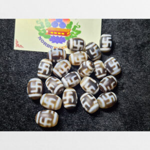 Dzi bead hạt tròn chữ vạn đôi chất đẹp giá tốt