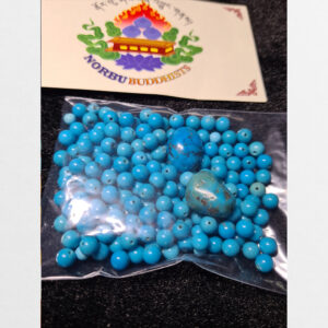 Hạt turquoise xanh nước biển mix chưa lên vòng