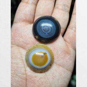 Lukmi dzi bead mắt dê thiên châu 2 viên cỡ lớn tuyển chọn chất đẹp