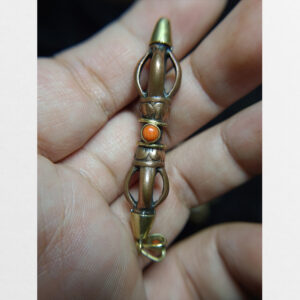 Thokcha chày kim cương đồng nâu bọc 2 đầu có móc đeo dây