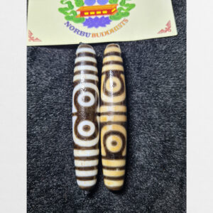 Cặp dzi bead 4 mắt bigsize vân bất đối xứng chất đẹp tuyển chọn