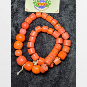 Chuỗi lưu li đỏ Shrepa cổ old Tibet hạt cỡ lớn hiếm gặp sưu tầm