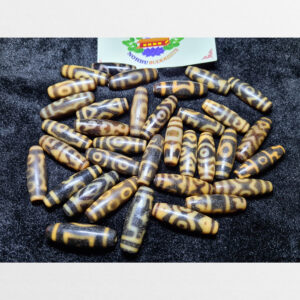 Tổng hợp đá dzi bead vân vàng cỡ ngắn chất đẹp nhiều vân