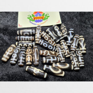 Tổng hợp đá dzi bead vân xám nền đen chất đẹp phong hóa cỡ nhỏ