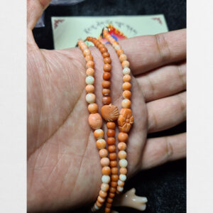 Vòng tay san hô đỏ hóa ngọc cho trẻ em cỡ nhỏ chất đẹp