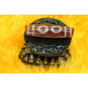 Dzi bead 5 mắt thân ngọc A 123