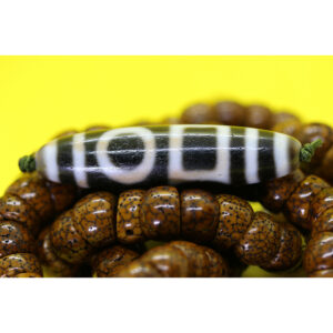 Dzi bead thiên địa đôi chu sa A