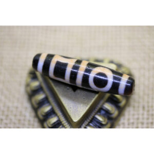 Dzi bead thiên địa đôi chu sa A 134