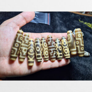 Dzi bead top B ivory chất đẹp tuyển chọn vân vàng