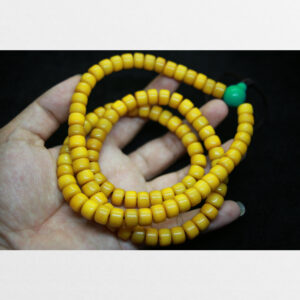 Chuỗi hạt 108 xương trâu yak già màu vàng chanh
