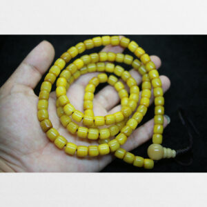 Chuỗi hạt 108 xương trâu yak màu vàng hạt trụ