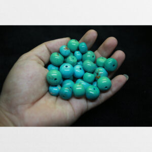 Lam ngọc cao sứ Turquoise hạt trụ thiên nhiên từ Lhasa tuyển chọn
