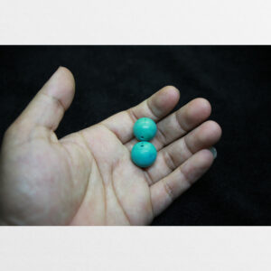 Lam ngọc thiên nhiên cặp hạt tròn cỡ lớn từ Lhasa