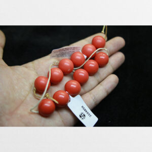 San hô đỏ 2 dây 12 hạt tròn rời kèm kiểm định