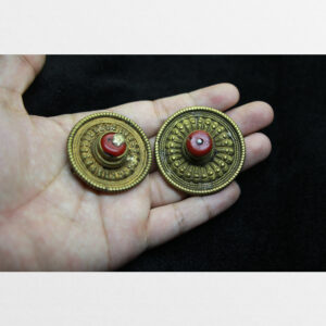 Thokcha 2 mắt khuy cài áo người Tây Tạng Tibet đính lưu li