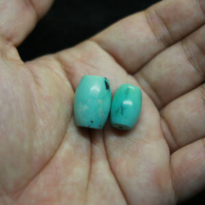 Turquoise 2 viên lam ngọc lu thống chất đẹp từ Lhasa Tibet