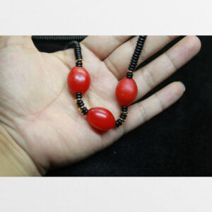 Vòng cổ gồm 3 hạt lưu li đỏ cổ mix từ Tibet