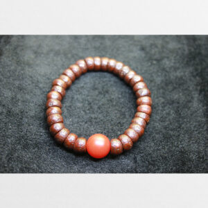 Vòng tay bồ đề mắt Phật mài đính lưu li đỏ bigsize size tay lớn