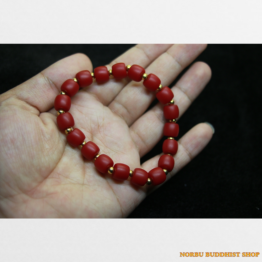 Vòng tay lưu li đỏ cổ từ Tibet