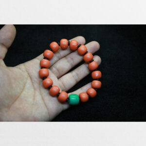 Vòng tay lưu li đỏ mix lam ngọc