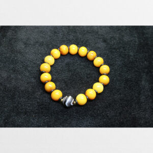 Vòng tay xương yak chất già mix mã não từ Tibet