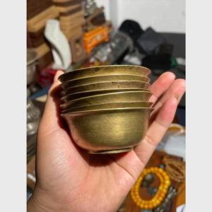 Bộ 7 chén đồng dâng cúng dường nước bày thất bảo