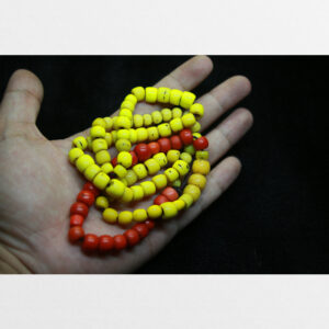 Chuỗi hạt lưu li cổ old liuli màu vàng và đỏ nhỏ xinh