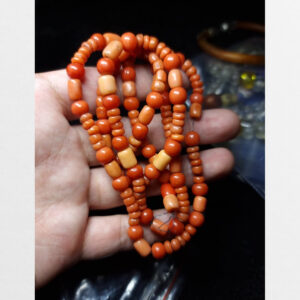 Chuỗi san hô đỏ hóa thạch thiên nhiên mix hạt