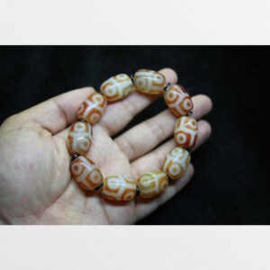 Vòng tay dzi 6 mắt mai rùa thân đỏ chất đẹp