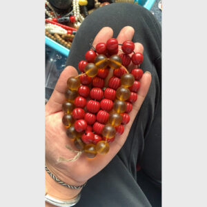 Vòng tay lưu li đỏ và vàng old 30 year từ Tibet sưu tầm