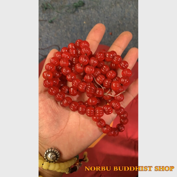 Chuỗi hạt lưu li đỏ bí ngô chất đẹp