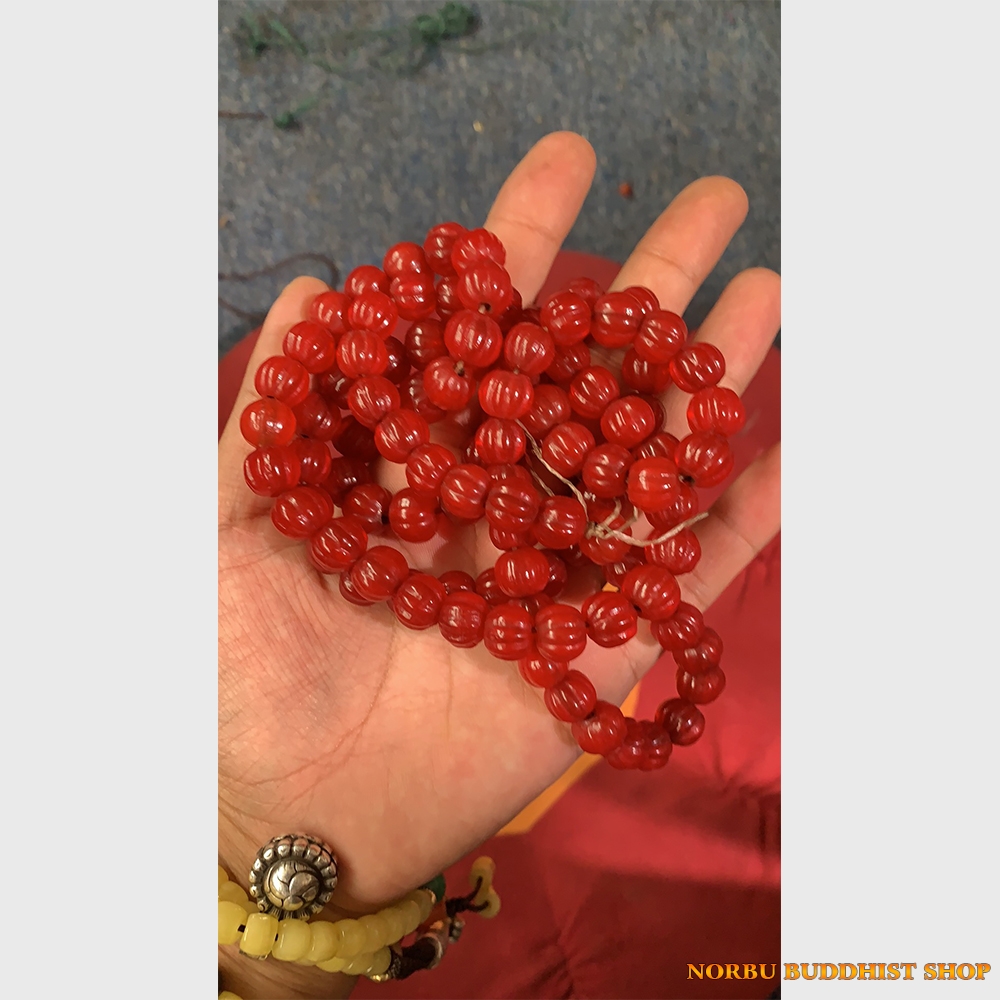 Chuỗi hạt lưu li đỏ bí ngô chất đẹp