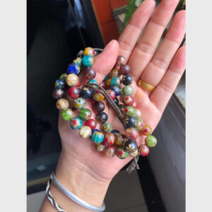 Chuỗi hạt lưu li Tibet đa sắc tròn