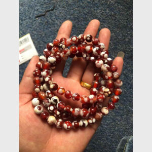 Chuỗi hạt mã não đỏ phấn chất già từ Tibet